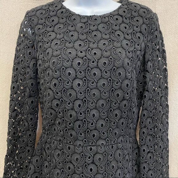 Vera Wang black crochet lace peplum top one of a kind, sample size XS-S - Picture 5 of 10